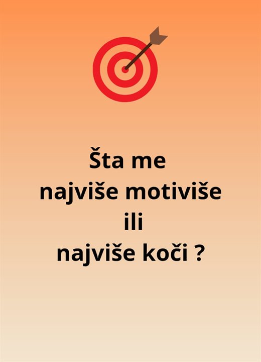 Pitanje: Šta me najviše motiviše ili najviše koči?